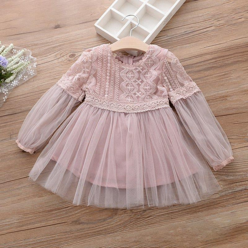 Kids Girl Costume Dresses Lantern Sleeve Wedding Tutu Dress Ball Grown - MomyMall