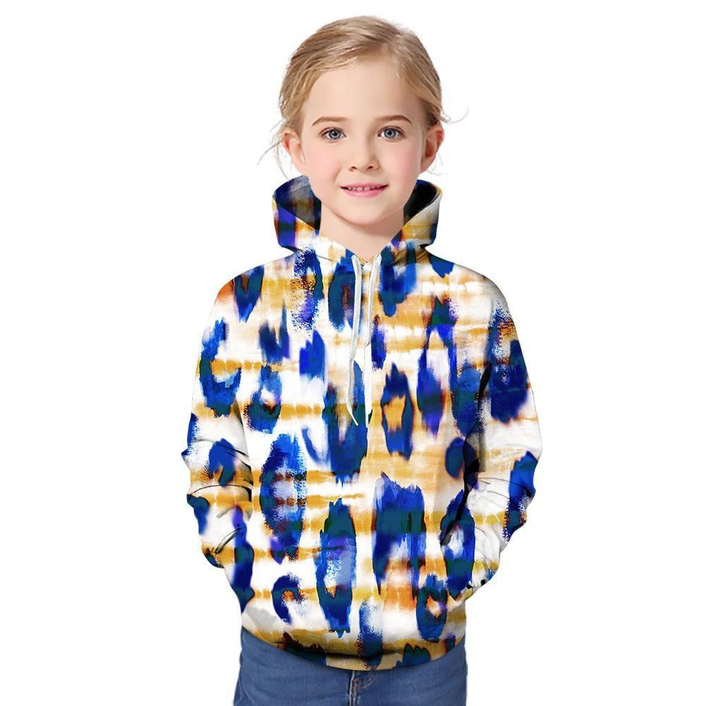 Kids Girl Hot Tie Dye Gradual Digital Printing 3D Sports Leisure Autumn Hoodie - MomyMall Style 1 / 2-3 Years