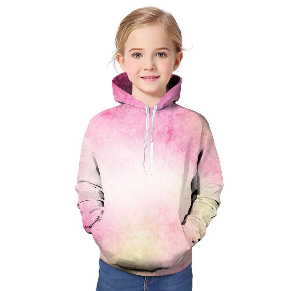 Kids Girl Hot Tie Dye Gradual Digital Printing 3D Sports Leisure Autumn Hoodie - MomyMall Style 4 / 2-3 Years