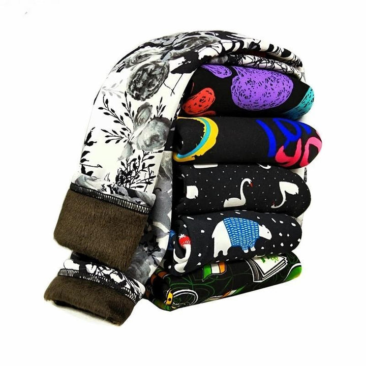 Kids Girls Thicken Leggings Autumn Winter Trousers Pants - MomyMall