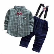 Garçons Grid Gentleman Style 2pcs Outfit 1-5 Ans