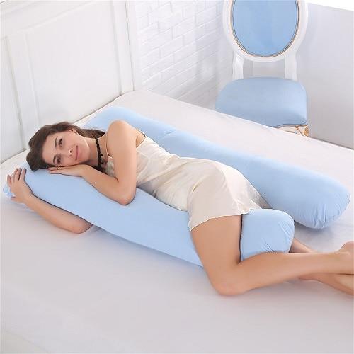 Full Body U-Shape Pregnancy Pillow | Long Side Sleeping Support - MomyMall cloudblue