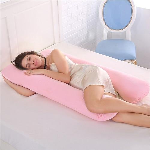 Full Body U-Shape Pregnancy Pillow | Long Side Sleeping Support - MomyMall pink