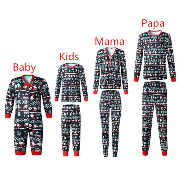 Christmas Family Matching Outfits Father Son Mother Daughter Romper Family Look Jumpsuit Pajamas - MomyMall