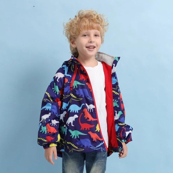 Kids Boy Autumn Winter Dinosaur Jacket Windbreaker Coat - MomyMall