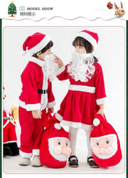 Kids Boy Girl Christmas Santa Claus Thickened Cashmere 2 Pcs Set - MomyMall