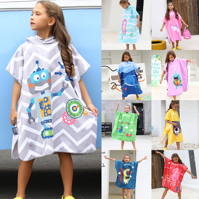 Kids Quick Drying Bathrobe Printing Absorbent Towel Pajamas - MomyMall