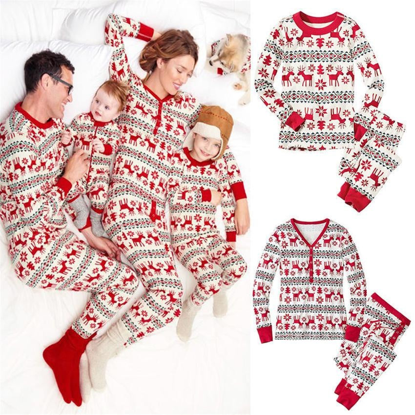 Family Matching Christmas Pajamas Mommy Daughter Clothes Set Family Look Outfits