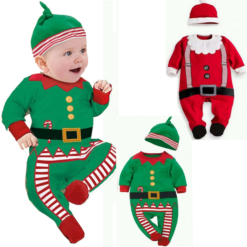 Baby Warm Fashion Cute Christmas Romper Jumpsuits 2 Pcs