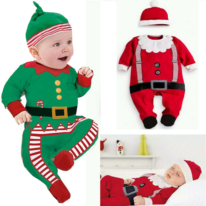 Baby Warm Fashion Cute Christmas Romper Jumpsuits 2 Pcs