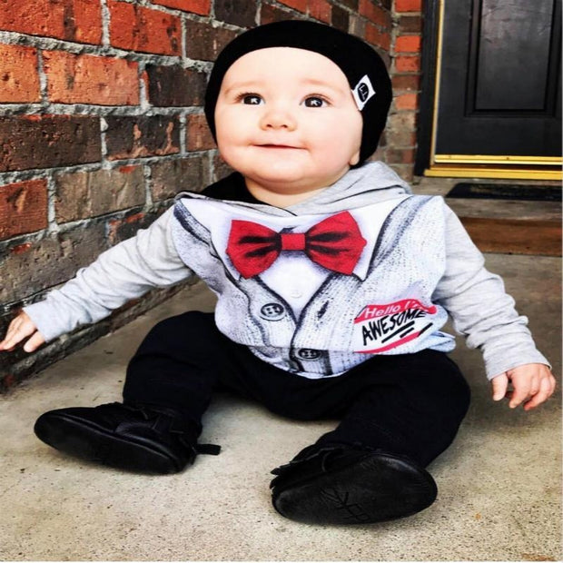 Boys Christmas Gentleman Collar Knot Suit 2 Pcs - MomyMall