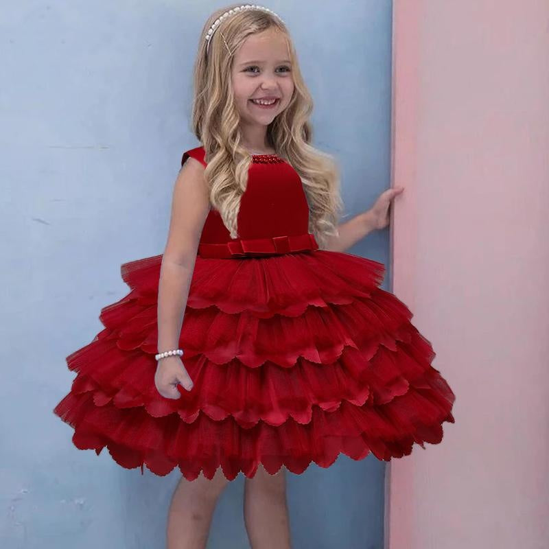 New Baby Princess Dress Multi Layer Cake Puff Party Dress - MomyMall