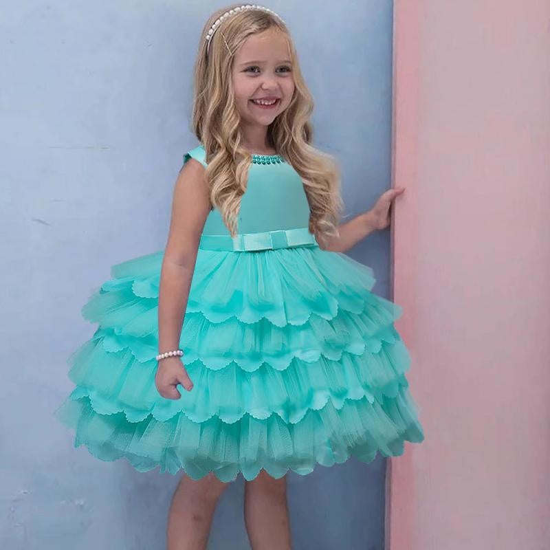 New Baby Princess Dress Multi Layer Cake Puff Party Dress - MomyMall