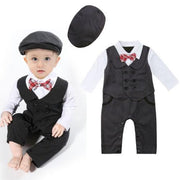 Climb Gentleman Bow Baby Romper Formal 3 Pcs Suits - MomyMall