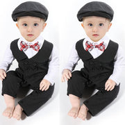 Climb Gentleman Bow Baby Romper Formal 3 Pcs Suits - MomyMall