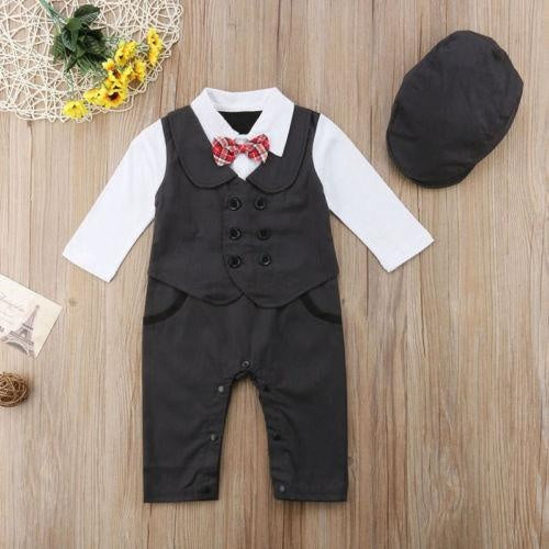 Climb Gentleman Bow Baby Romper Formal 3 Pcs Suits - MomyMall