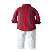 Long Sleeve Striped Christmas Baby Boy Set 2 Pcs Formal Suits - MomyMall