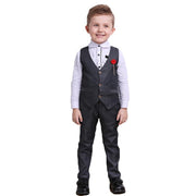 Autumn College British Gentleman Baby Boy Set 2 Pcs Formal Suits - MomyMall Black / 3-4 Years