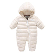 Newborn Baby Winter Jumpsuit Overalls Warm Romper - MomyMall Beige / 6-9M