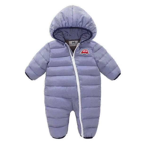 Newborn Baby Winter Jumpsuit Overalls Warm Romper - MomyMall Navy Blue / 6-9M