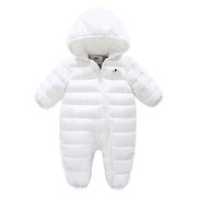 Newborn Baby Winter Jumpsuit Overalls Warm Romper - MomyMall White / 6-9M