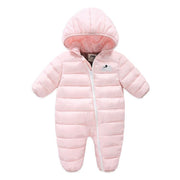 Newborn Baby Winter Jumpsuit Overalls Warm Romper - MomyMall Pink / 6-9M