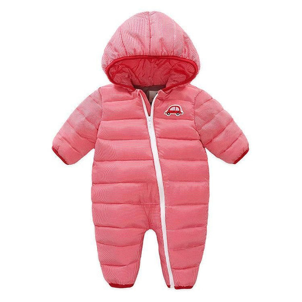 Newborn Baby Winter Jumpsuit Overalls Warm Romper - MomyMall Red / 6-9M
