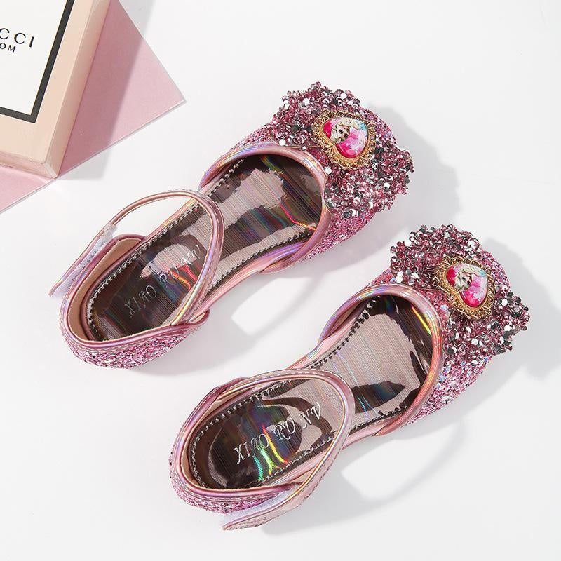 Girl Sequins Princess Shoes Soft Soled Glass Slipper