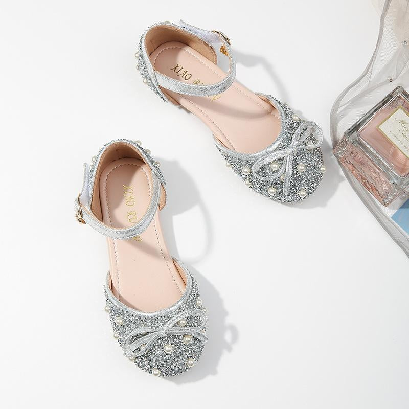 Girls' New Baotou Flat Shoes Rhinestone Sandals Shoes - MomyMall