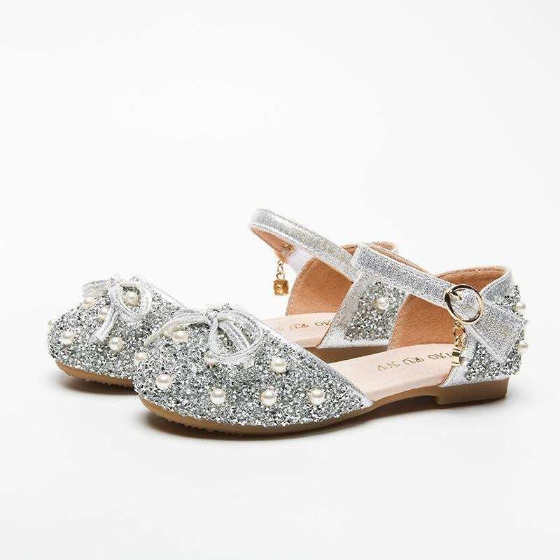 Girls' New Baotou Flat Shoes Rhinestone Sandals Shoes - MomyMall