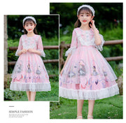 Kids Lolita Dress Sweet Lace Princess Dress 2 Colors 3-14 Years - MomyMall