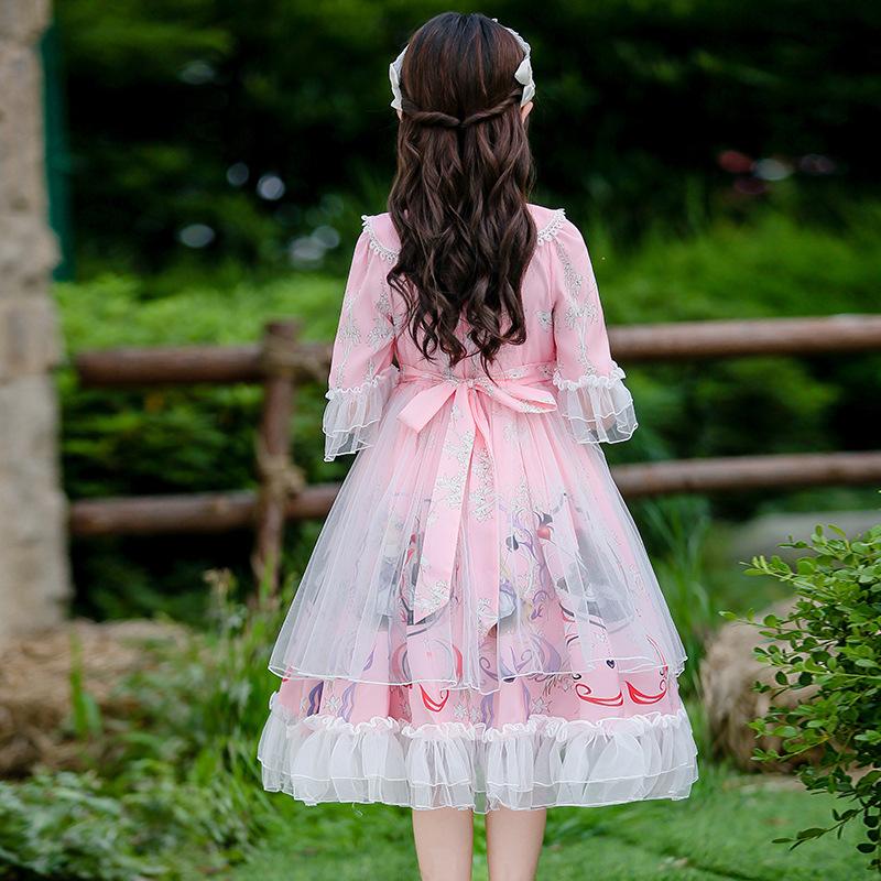 Kids Lolita Dress Sweet Lace Princess Dress 2 Colors 3-14 Years - MomyMall