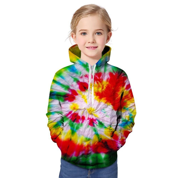 Kid Girl Fashion 3D Printed Colorful Hoodie - MomyMall Type1 / 1-2 Years