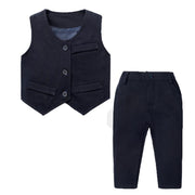 Boy Long-sleeved Crawling Suit Bow Tie 3 Pcs