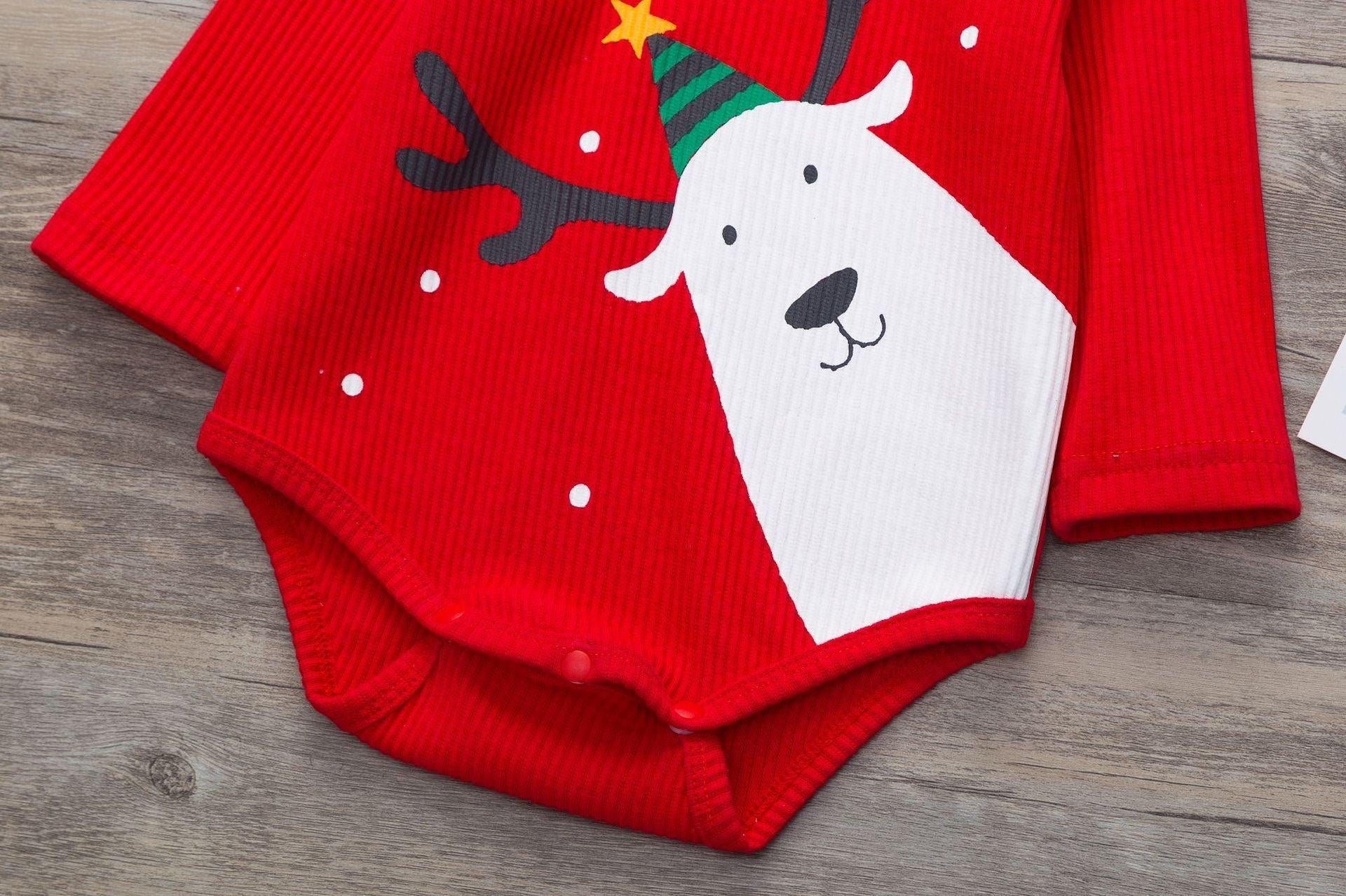 Baby Long Sleeve Christmas Suit 3 Pcs - MomyMall