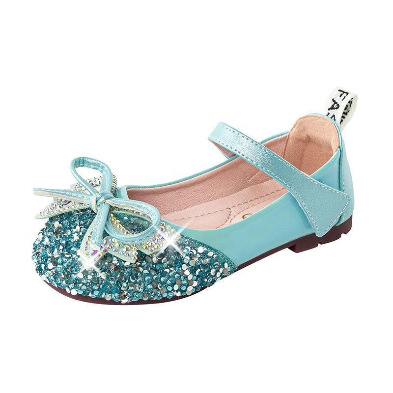 Chaussures en cuir pour filles Chaussures de princesse Chaussures en cristal Chaussures de haricot 