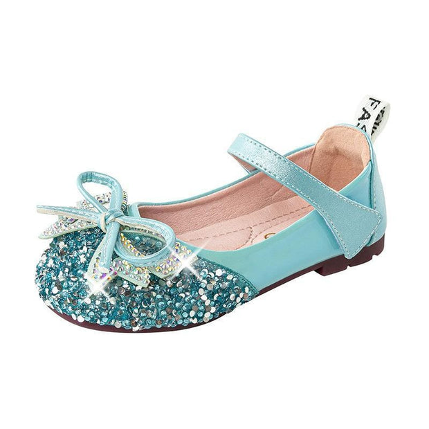Chaussures en cuir pour filles Chaussures de princesse Chaussures en cristal Chaussures de haricot 