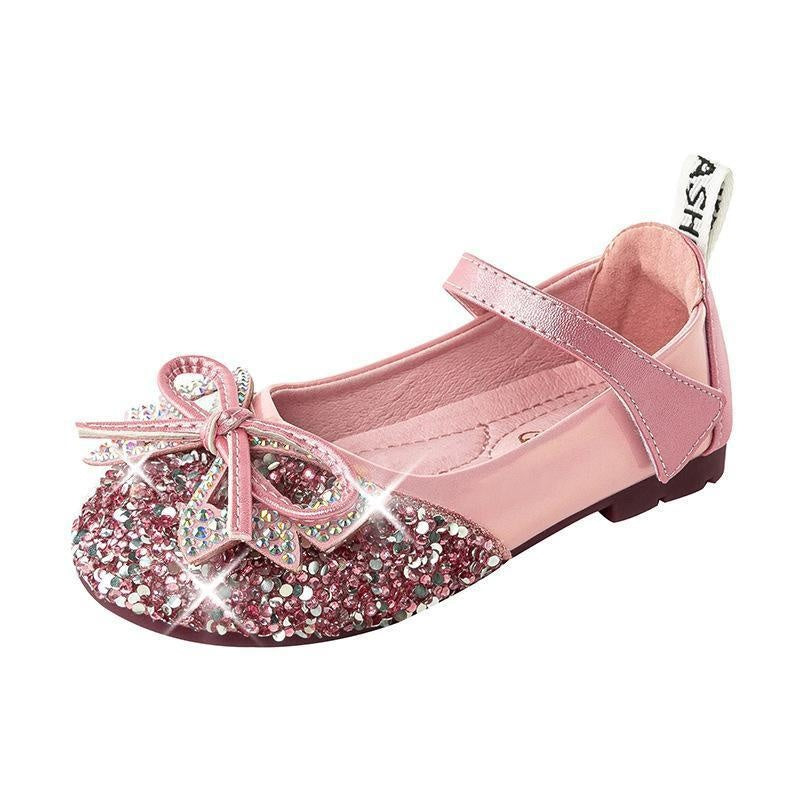 Girls Leather Shoes Princess Shoes Crystal Shoes Bean Shoes