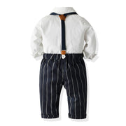 Long-sleeved Suspenders Baby Boy Set Formal 2 Pcs Suits