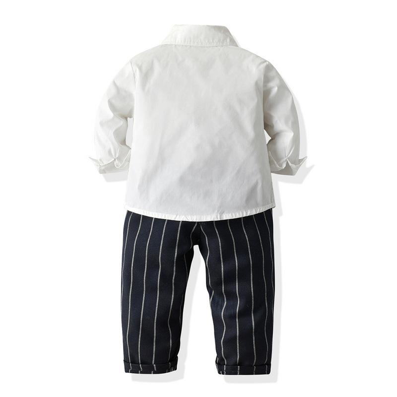 Long-sleeved Suspenders Baby Boy Set Formal 2 Pcs Suits