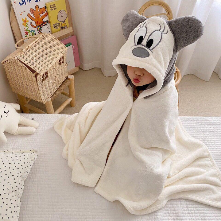 Kids Cartoon Donald Duck Towel Mickey Shawl Pajamas Bathrobe - MomyMall White / 140*70cm