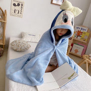 Kids Cartoon Donald Duck Towel Mickey Shawl Pajamas Bathrobe - MomyMall Blue / 140*70cm