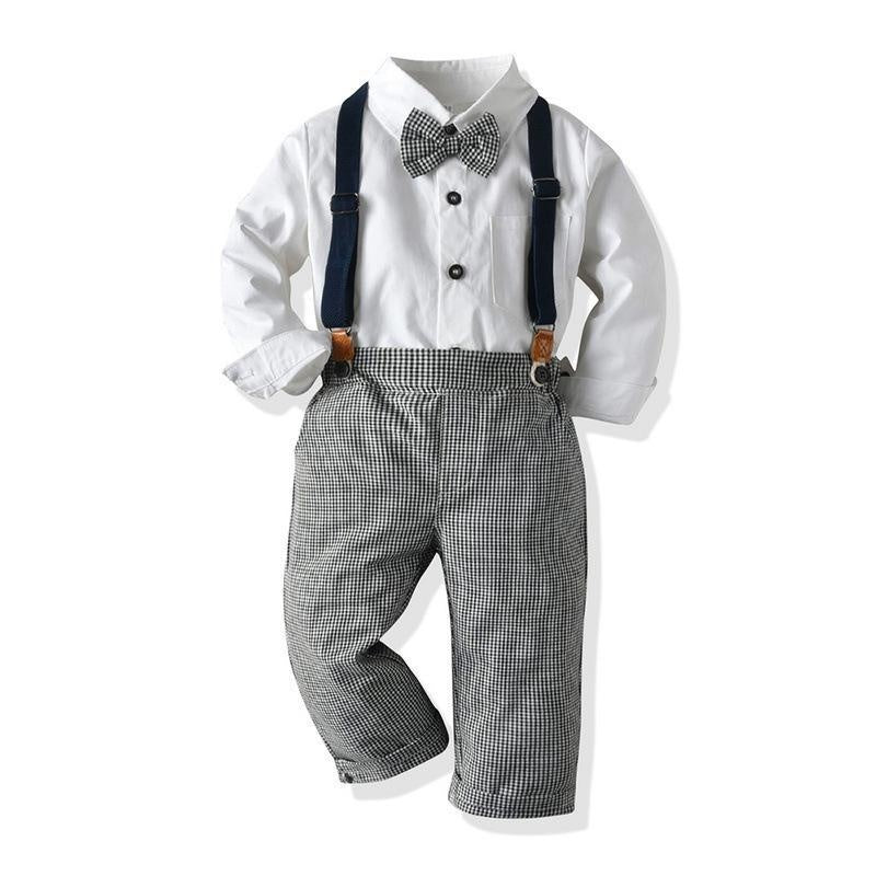 Baby Boy Set Long Sleeve Suspender 2 Pcs suits