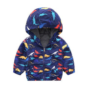 Kids Boy Dinosaur Cartoon Cap Fashion Tide Coats - MomyMall dark blue / 90cm:1-2years