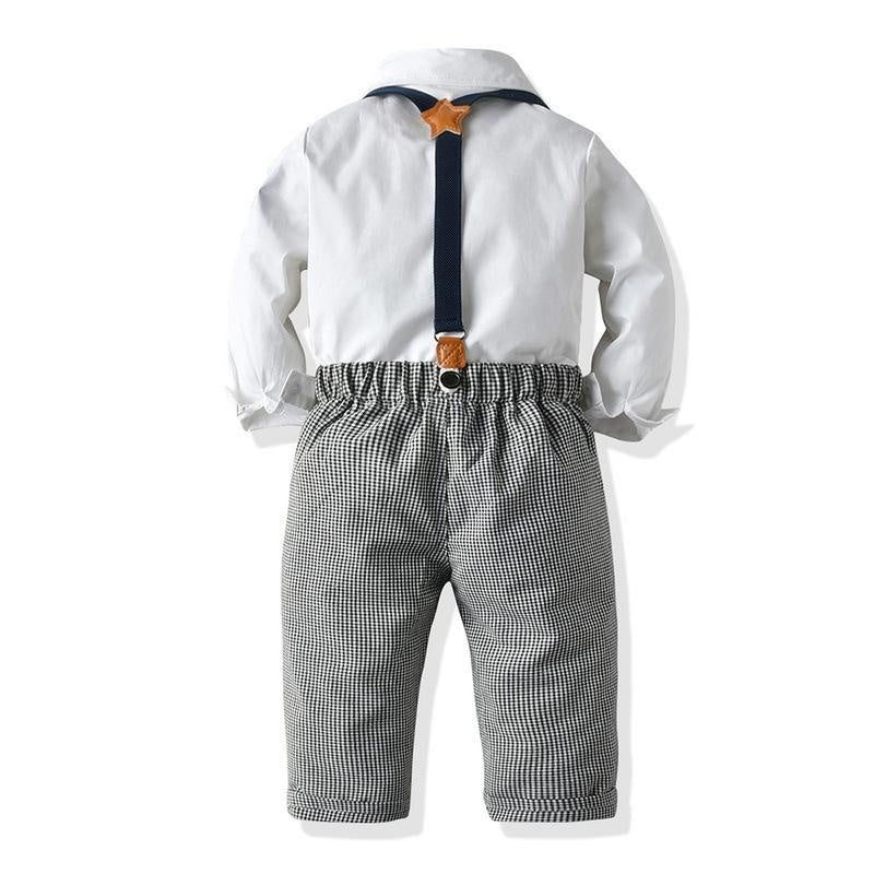 Baby Boy Set Long Sleeve Suspender 2 Pcs suits