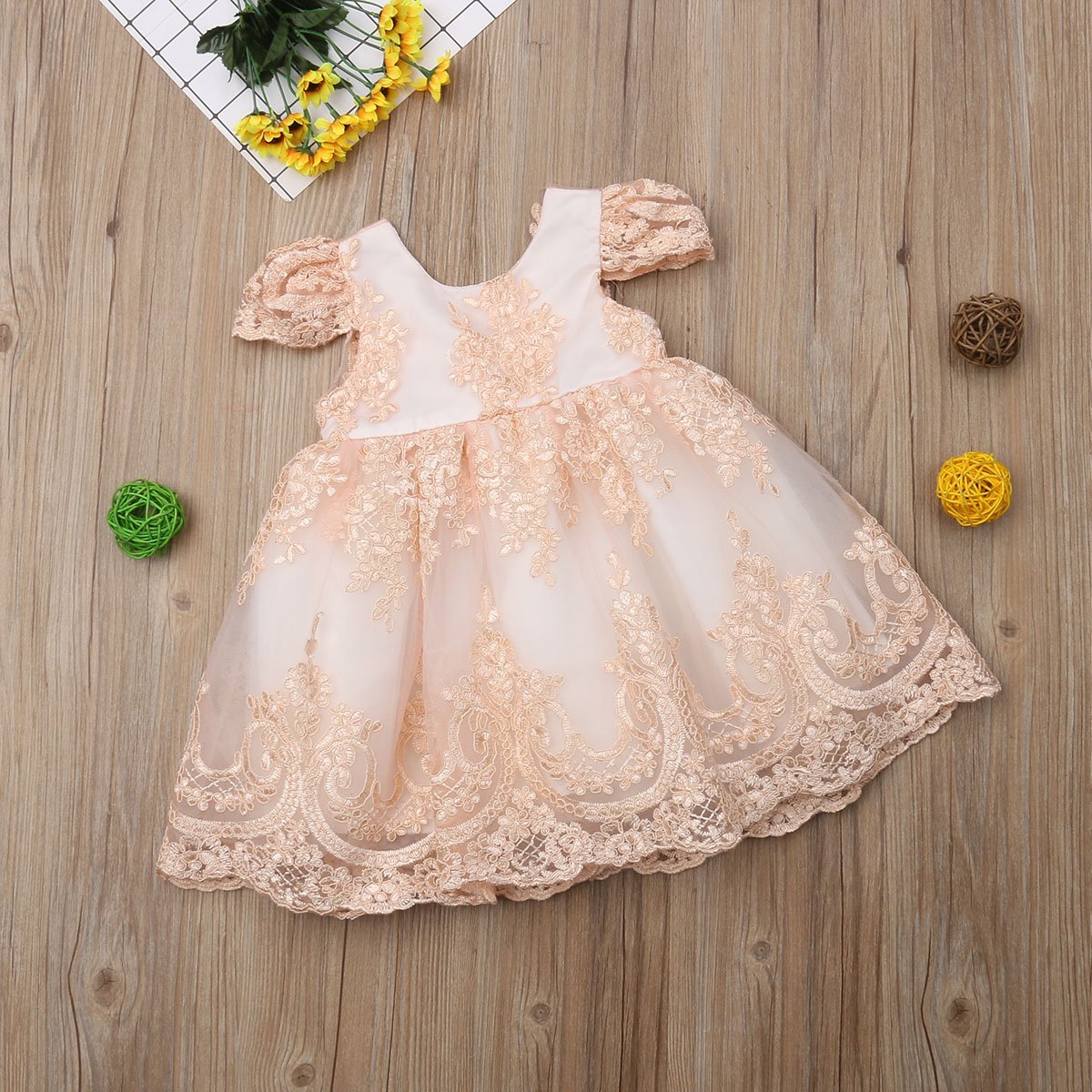 Girl Princess Flower Embroidered Bowknot Party Dresses 6M-4T - MomyMall