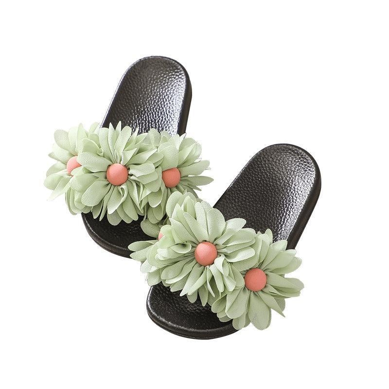 Girl Slippers Three Flowers Fashion Casual Flip Flops Shoes - MomyMall