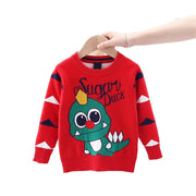 Toddler Kid Boy Sweater Dinosaur Winter Warm Pullover Dinosaur Knitted - MomyMall