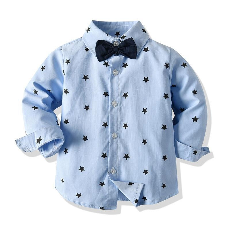 Star Print Long-sleeved Baby Boy Set 2 Pcs Suits - MomyMall