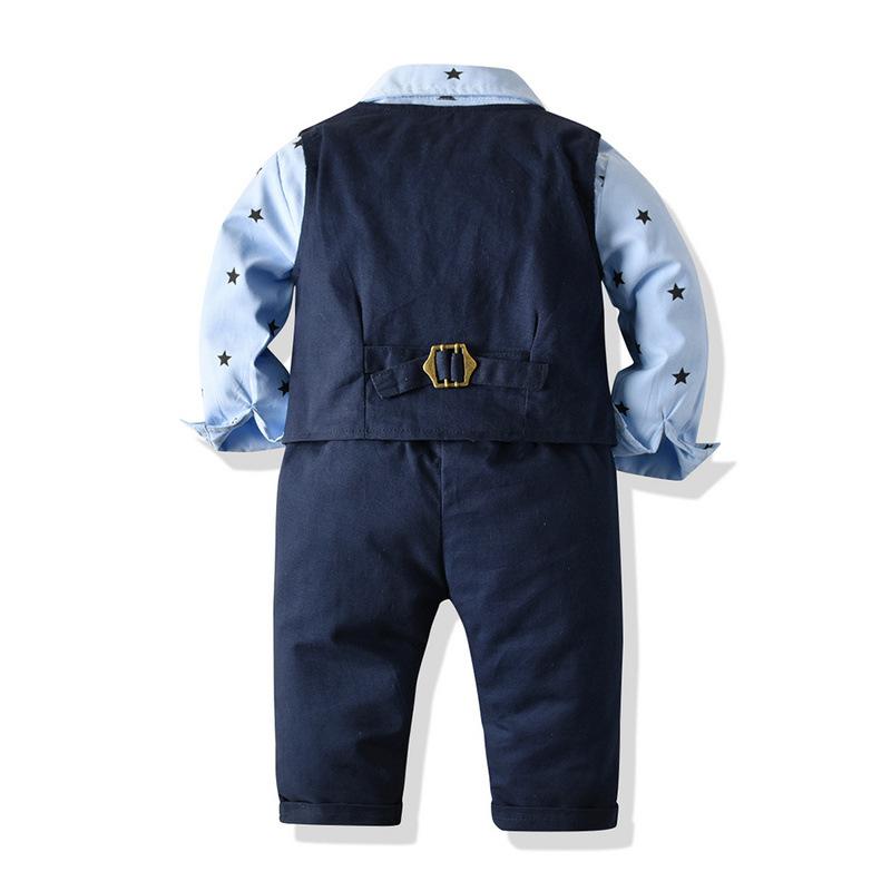 Star Print Long-sleeved Baby Boy Set 2 Pcs Suits - MomyMall